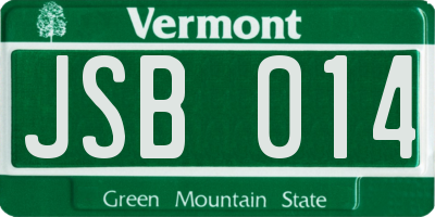 VT license plate JSB014