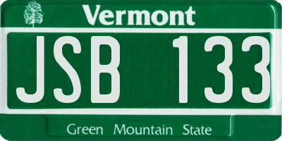 VT license plate JSB133
