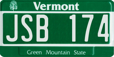 VT license plate JSB174