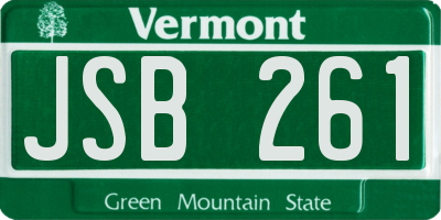 VT license plate JSB261