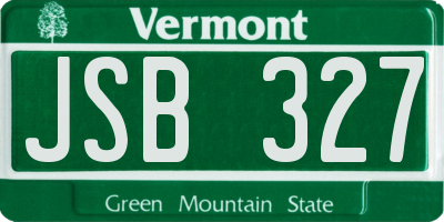 VT license plate JSB327