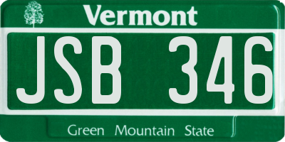 VT license plate JSB346