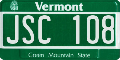 VT license plate JSC108
