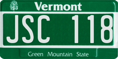 VT license plate JSC118