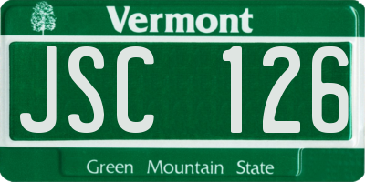 VT license plate JSC126