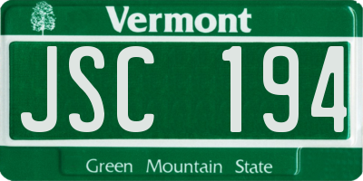VT license plate JSC194