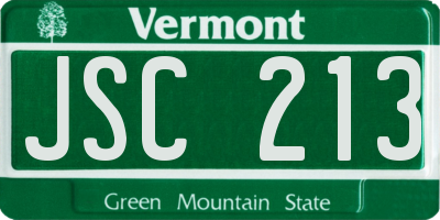 VT license plate JSC213