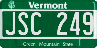 VT license plate JSC249