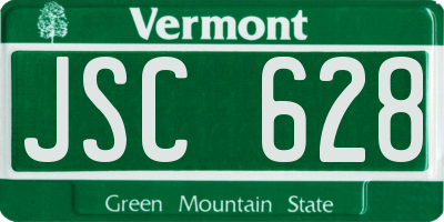 VT license plate JSC628