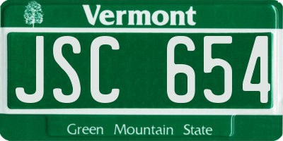 VT license plate JSC654