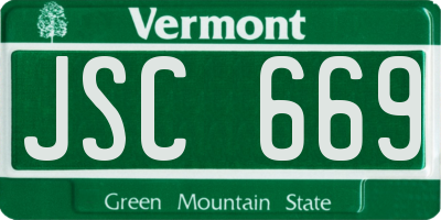 VT license plate JSC669