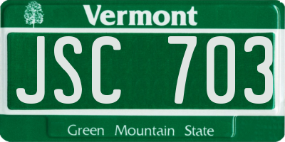 VT license plate JSC703
