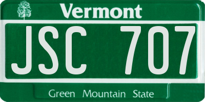 VT license plate JSC707