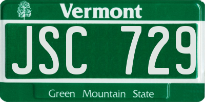 VT license plate JSC729