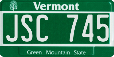 VT license plate JSC745
