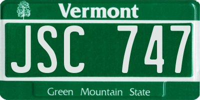 VT license plate JSC747