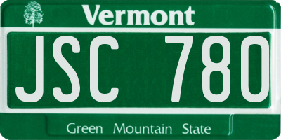 VT license plate JSC780