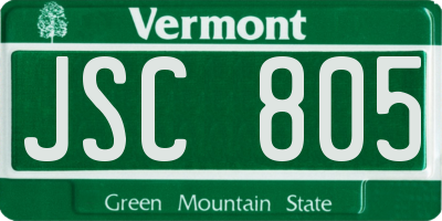 VT license plate JSC805