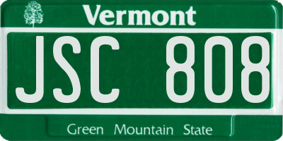VT license plate JSC808