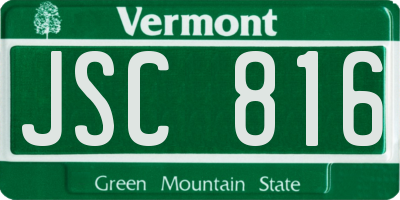 VT license plate JSC816