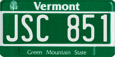 VT license plate JSC851