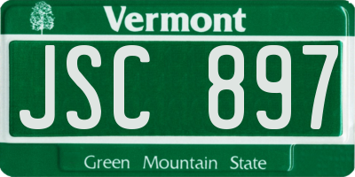 VT license plate JSC897