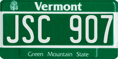 VT license plate JSC907