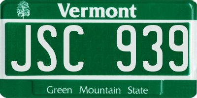VT license plate JSC939