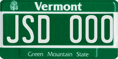 VT license plate JSD000