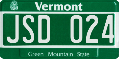 VT license plate JSD024