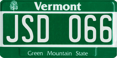 VT license plate JSD066