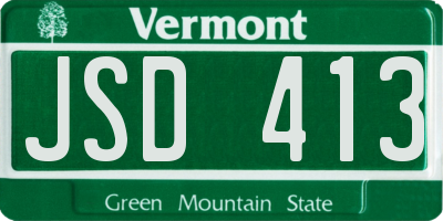VT license plate JSD413
