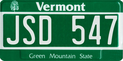 VT license plate JSD547