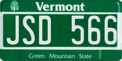 VT license plate JSD566