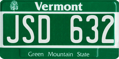 VT license plate JSD632