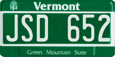 VT license plate JSD652