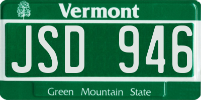 VT license plate JSD946