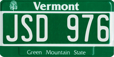 VT license plate JSD976