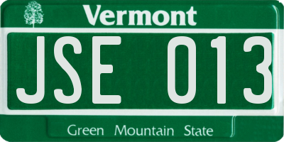 VT license plate JSE013