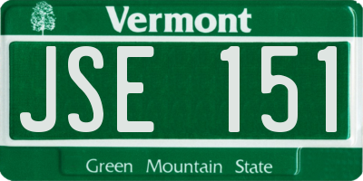 VT license plate JSE151