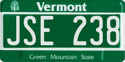 VT license plate JSE238