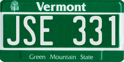 VT license plate JSE331