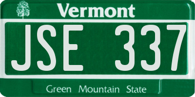 VT license plate JSE337