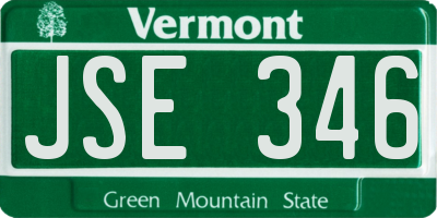 VT license plate JSE346