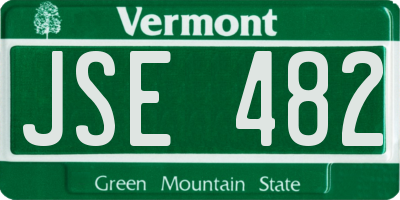 VT license plate JSE482
