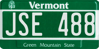 VT license plate JSE488