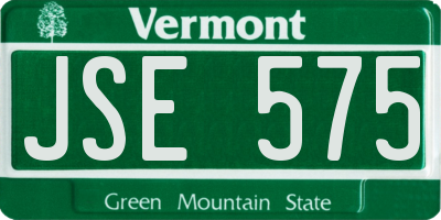 VT license plate JSE575