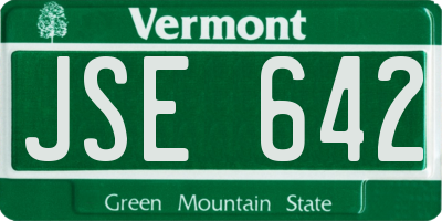 VT license plate JSE642