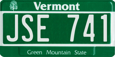 VT license plate JSE741
