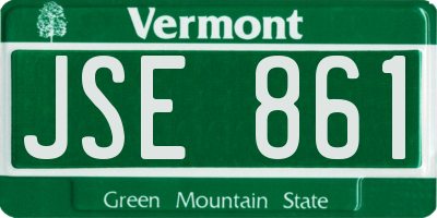 VT license plate JSE861